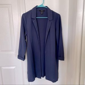 F21 Navy Blue Long Jacket Blazer - Size Small, Brand New